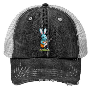 Discover Rabbit playing guitar Trucker Hats