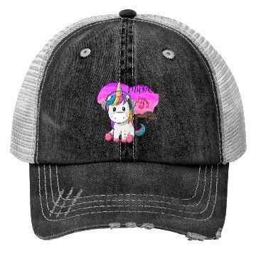 Discover Unicorn Using Headphone Listening To Music Trucker Hats