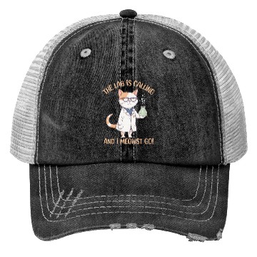 Discover Lab Calling Science Lab Cat Laboratory Chemistry Trucker Hats