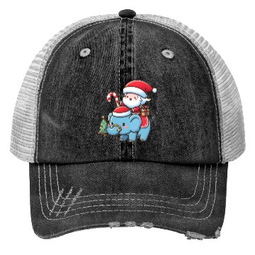 Discover Cute Santa Claus on elephant Trucker Hats
