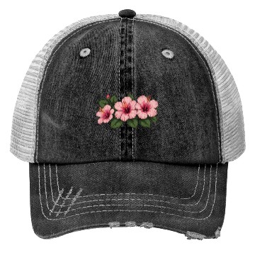 Discover Tropical pink hibiscus flowers Trucker Hats