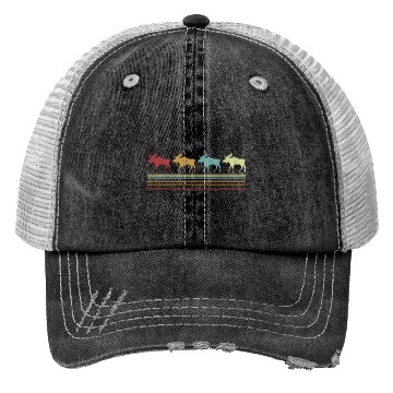 Discover Retro Moose Lover Funny Moose Vintage Trucker Hats