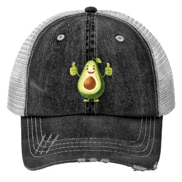 Discover Happy Avocado Thumbs Up Fun Expression Trucker Hats