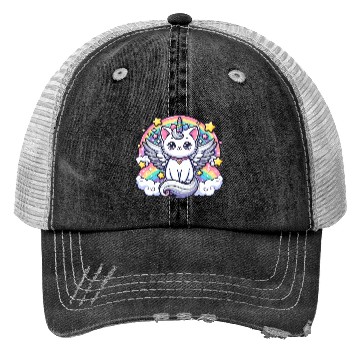 Discover Celestial Charm Unicorn Cat Trucker Hats