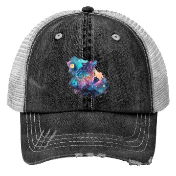 Discover Wolf Print, Cosmic Wolves, Animal Print, Cosmos Trucker Hats