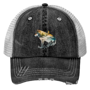 Discover Wolf Print, Cosmic Wolves, Animal Print, Cosmos Trucker Hats