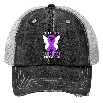 Discover I wear purple for my daughter lupus awareness Trucker Hats
