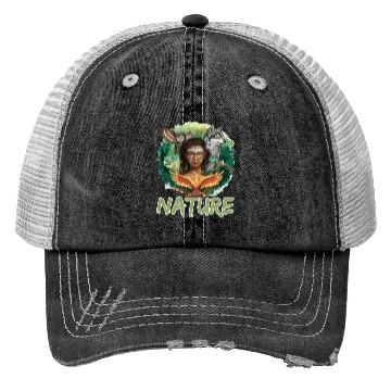 Discover Nature-Inspired Wolf Owl Turtle Phoenix Woman Trucker Hats