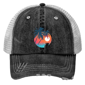 Discover Tropical Sunset Retreat With Soaring Birds Trucker Hats