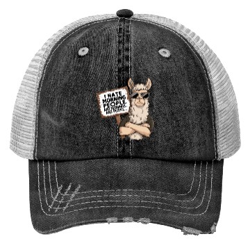 Discover I Hate Morning People for a Morning grumpy Llama Trucker Hats