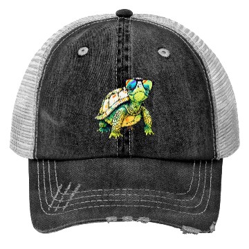 Discover Turtle Colorful Turtle Outfit Mens Turtle Lover Trucker Hats