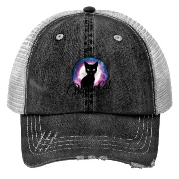 Discover Cosmic Luck Black Cat Trucker Hats