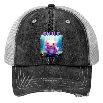 Discover Colorful Smiling Lizard Underwater Trucker Hats