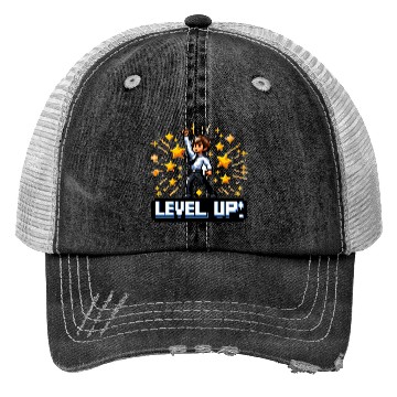 Discover Game On: Triumphant Ascension - Level Up Trucker Hats