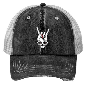 Discover Electric Guitar Skull Rock Horns Trucker Hats