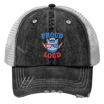 Discover Proud and Loud 4th of July Cat Trucker Hats