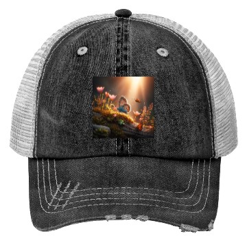 Discover butterfly on tree Trucker Hats