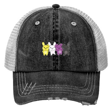 Discover Nonbinary Bunny Flag Pride Lgbtq Cute Bunnys Trucker Hats