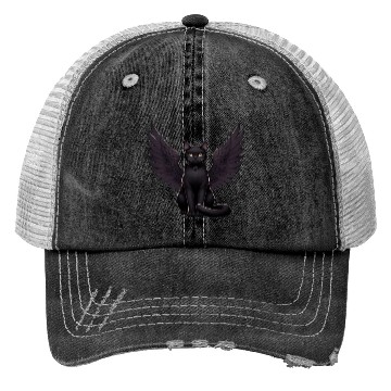 Discover Black Cat Gothic Angel Dark Angel Trucker Hats