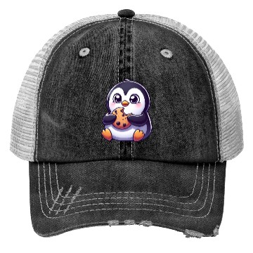 Discover Penguin Cookie Sweet Dessert Biscuit Trucker Hats