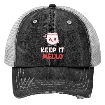 Discover Keep It Mello Marshmallow Puns Cocoa RV Mountain Trucker Hats