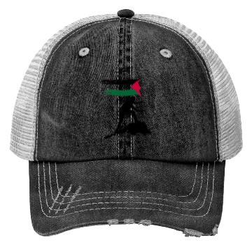Discover free palestine standing flag silhouette Trucker Hats