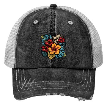 Discover Hibiscus Trucker Hats