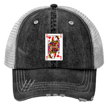 Discover Queen of Hearts Playing Card Trucker Hats