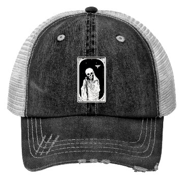 Discover Skeleton Tarot Card Reader Astrology Occult Trucker Hats