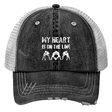 Discover My Heart Is On The Line - Football Lineman I Trucker Hats