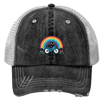 Discover Bicycle and rainbow Trucker Hats