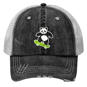 Discover Cute Panda Skater Green Trucker Hats