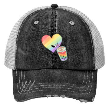 Discover Rainbow heart Trucker Hats