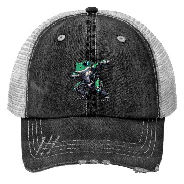 Discover Cool Robot Frog Dabbing Mech Cyborg Trucker Hats