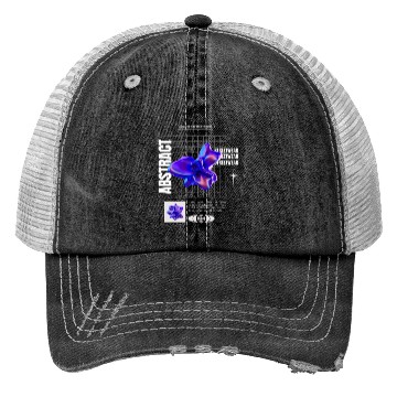 Discover Black Blue Abstract Streetwear Trucker Hats