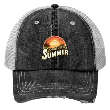 Discover Retro Schools Out For Summer Last Day Of School Trucker Hats