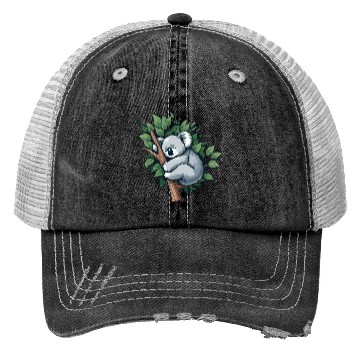 Discover Slumbering Koala: Peaceful Tree Hugger Trucker Hats