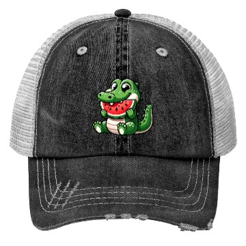 Discover Crocodile With Watermelon Fruity Cute Trucker Hats