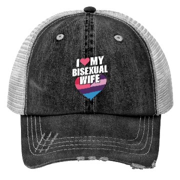 Discover I Love My Bisexual Wife Bi Pride Bisexual Flag Trucker Hats