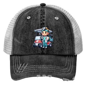 Discover Cute golfer doctor standing Trucker Hats