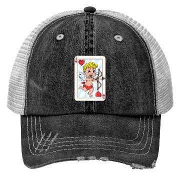 Discover Playing card with cupid Trucker Hats