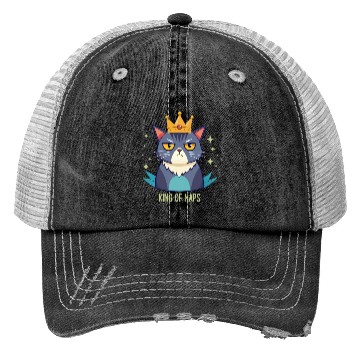 Discover Grumpy King of Naps Cat Trucker Hats