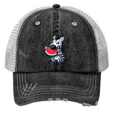 Discover Zebra melon watermelon fruit fruity Trucker Hats