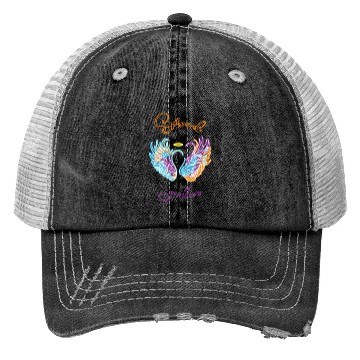 Discover Neon angel wings with helo Trucker Hats
