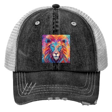 Discover Majestic Rainbow Lion Trucker Hats