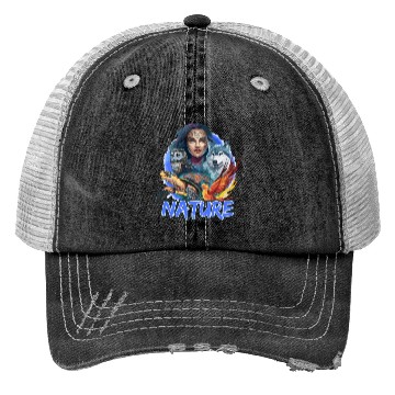Discover Nature-Inspired Wolf Owl Turtle Phoenix Woman Trucker Hats
