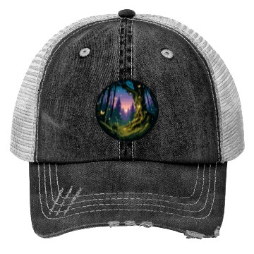 Discover Enchanted Forest: Mystical Twilight Trucker Hats