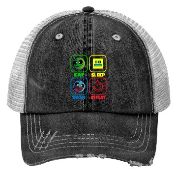 Discover Eat Sleep Dash Repeat Video Game Geometry Video Trucker Hats