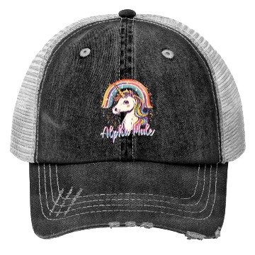 Discover Funny Alpha Male Unicorn Trucker Hats