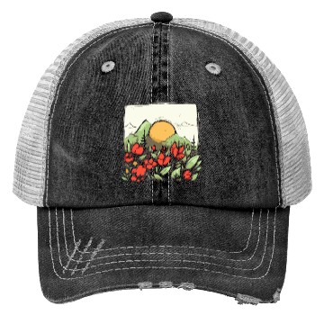 Discover Japan Yellow Sun: Nature and Flowers Trucker Hats
